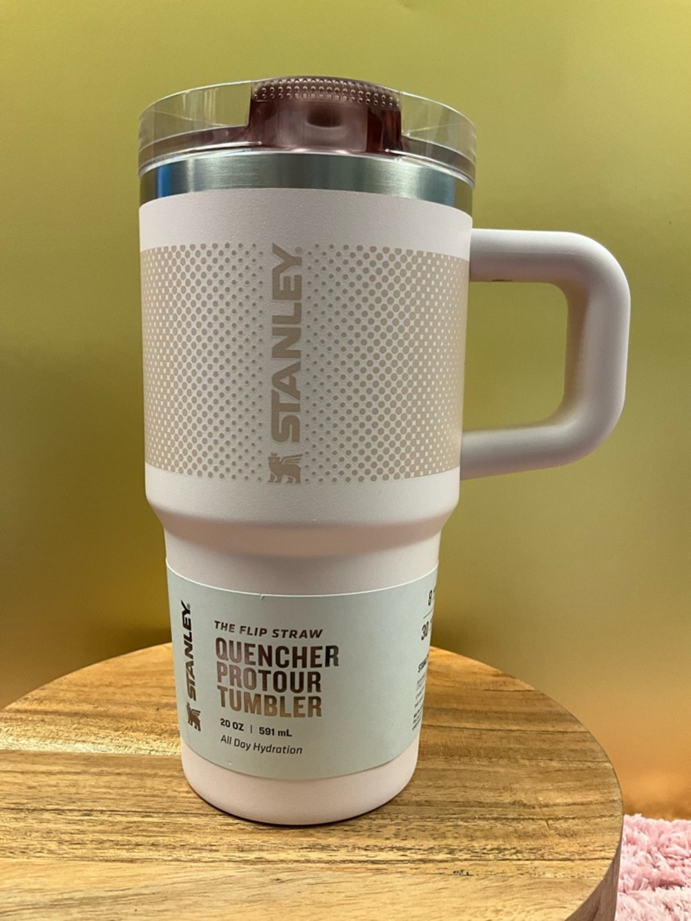 Stanley Pink Insulated Tumbler with Handle and Straw Lid